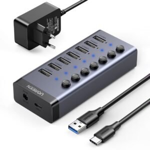 UGREEN USB-C to 7-Port USB-A 3.0 Hub DC 12V EU - CM481