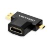Vention 2 in 1 Mini HDMI and Micro HDMI Male to HDMI Female Adapter Black