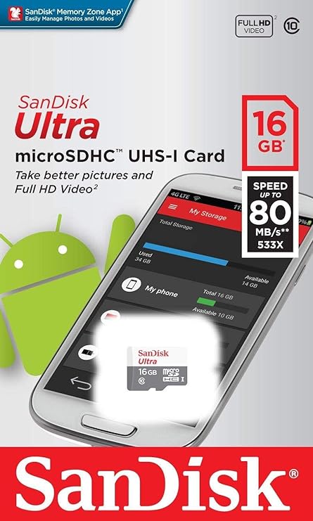 SanDisk Ultra 16GB microSDXC SDSQUNS-016G-GN3MN