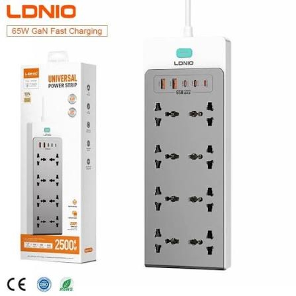 LDNIO SC4 13-in-1 GaN Power Strip with 65W Fast Charging - Image 3