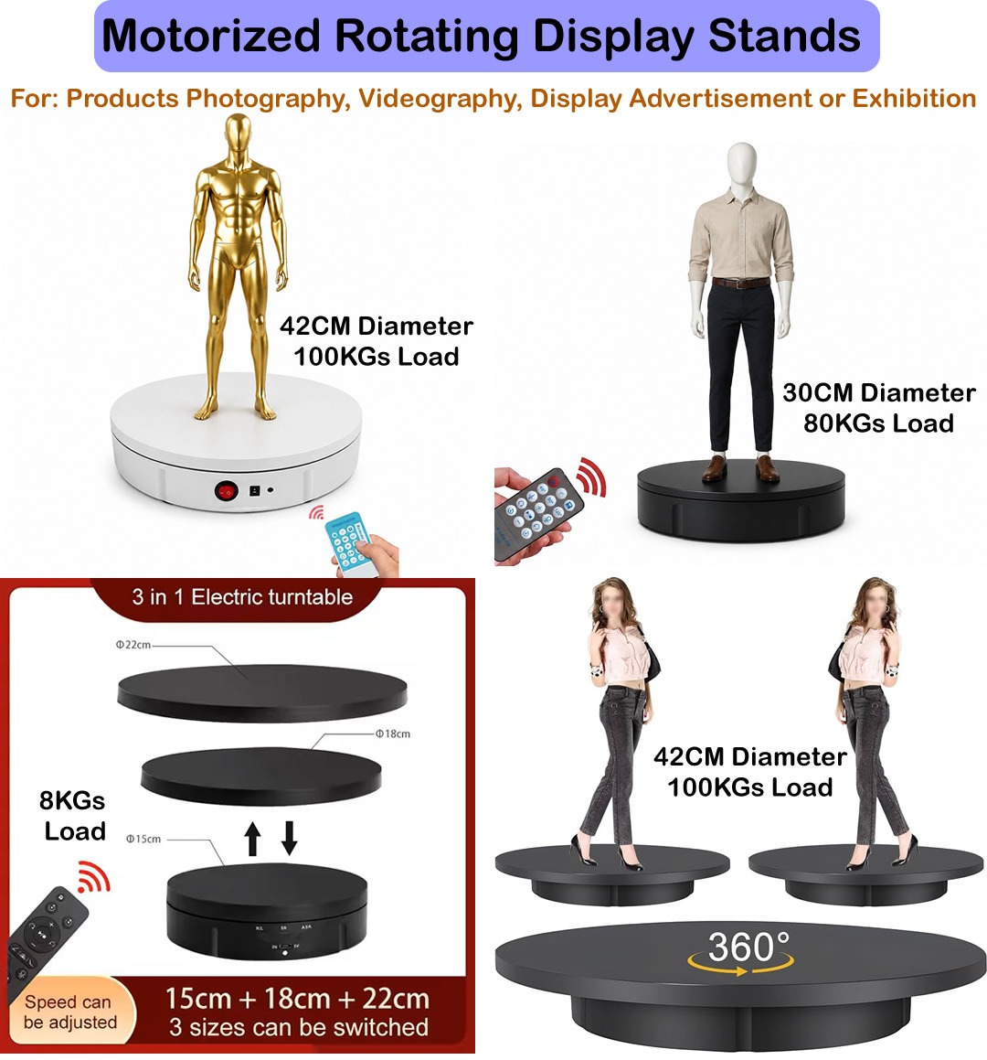 Electric Rotating Display Turntable – 30cm